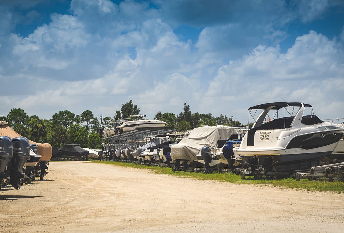 Boats being stored