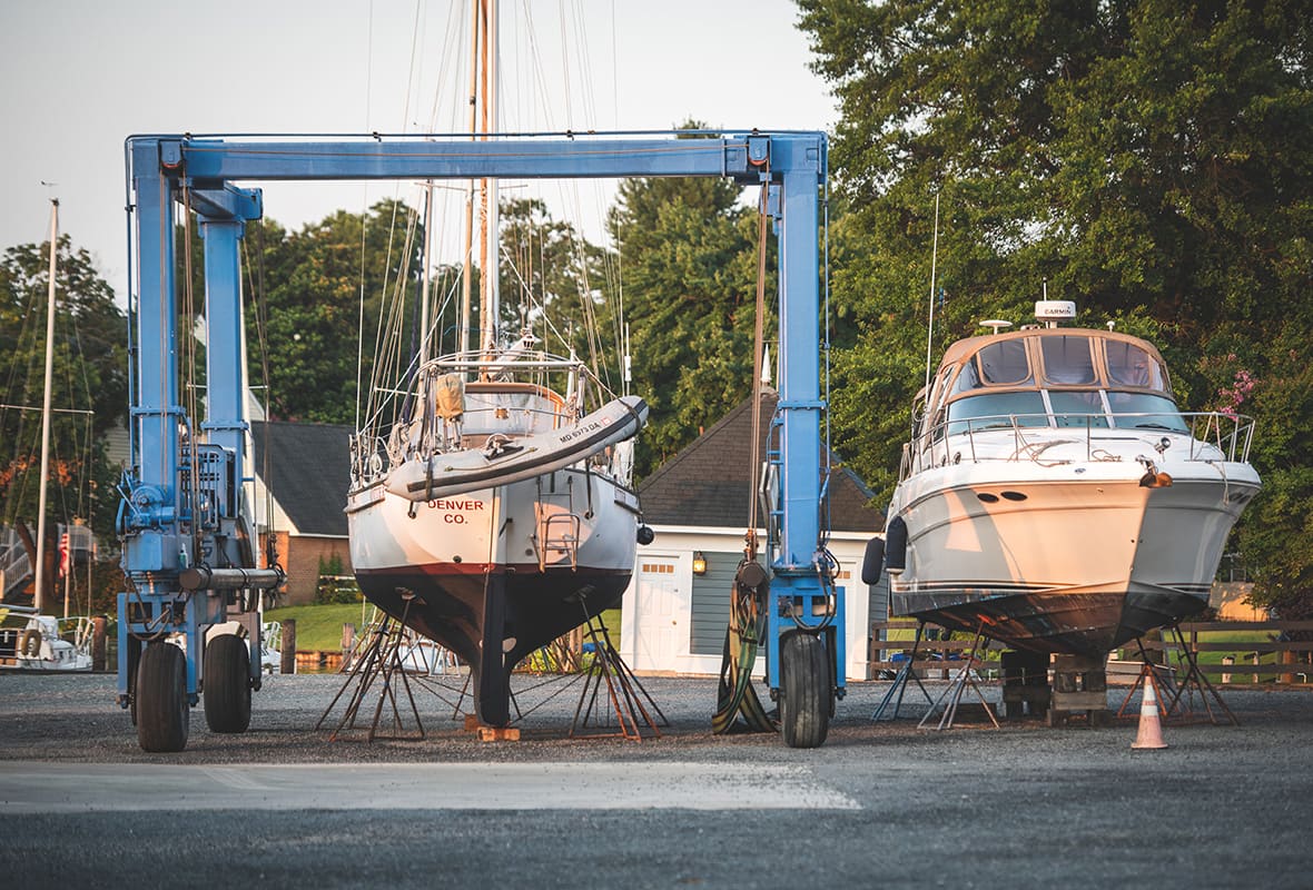 Boats being serviced