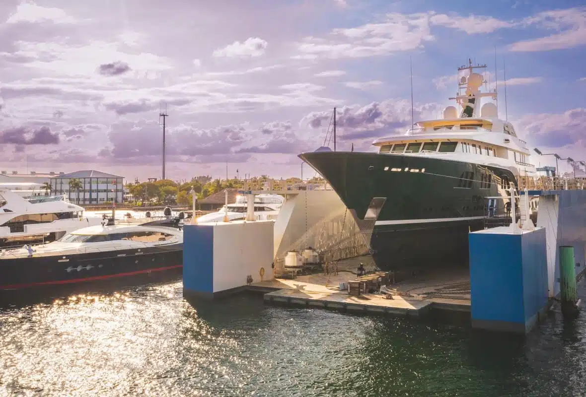 yacht about to be put in water