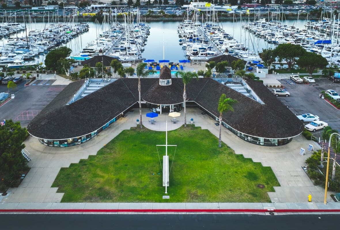 aerial view of sunroad marina