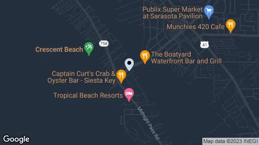 Map of Safe Harbor Siesta Keys Rental boats