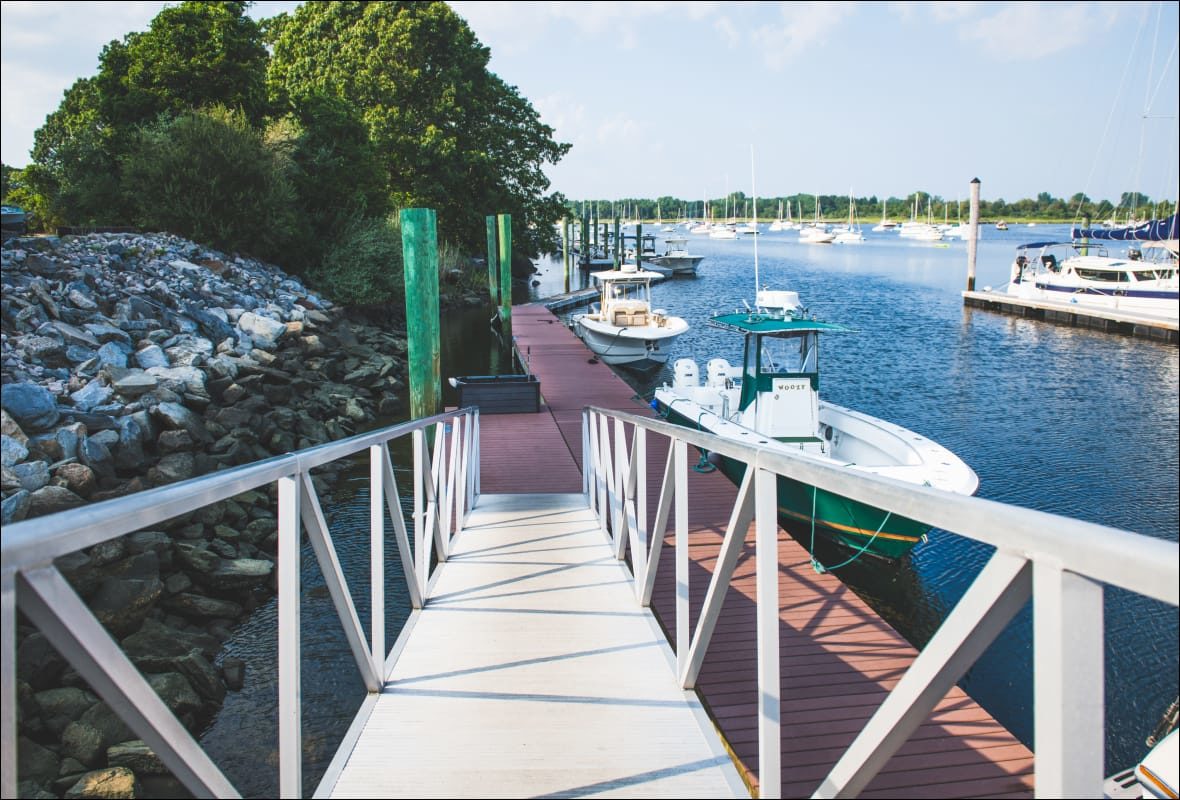 ramp leading to boats