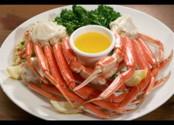 crab leg plate with butter