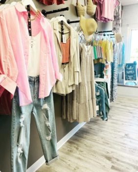 clothes hanging in store