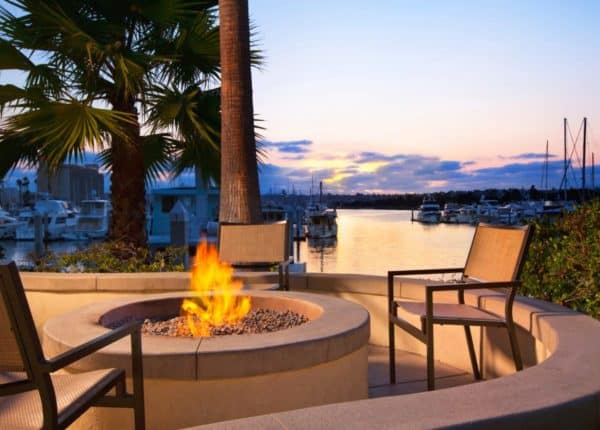 nice fire pit at sunset