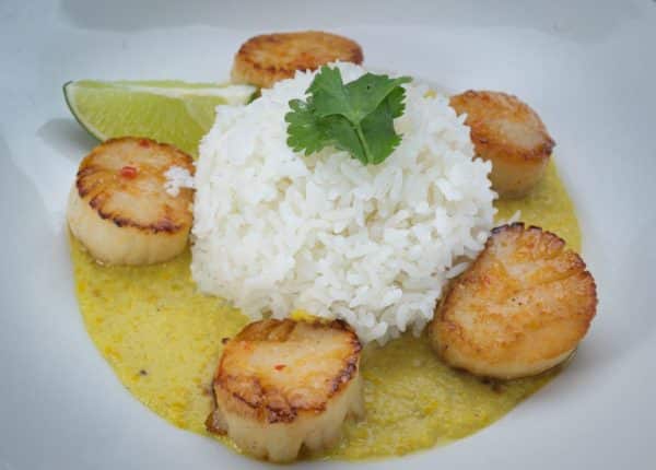 scallops and rice
