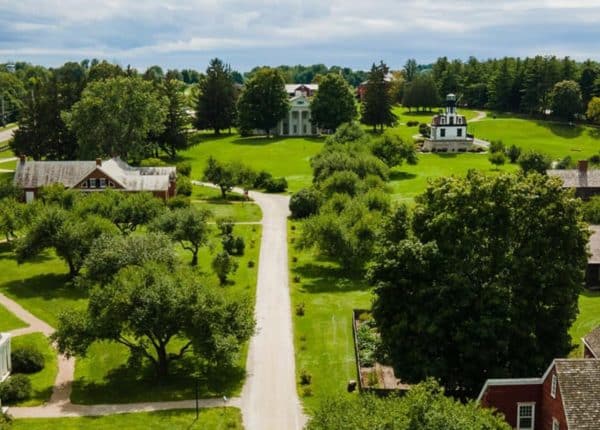 aerial view of shelburne museum