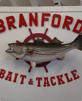 brandford bait and tackle sign with logo