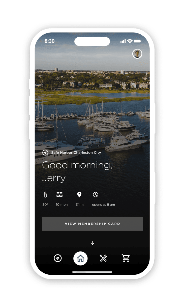 safe harbor app mock dashboard