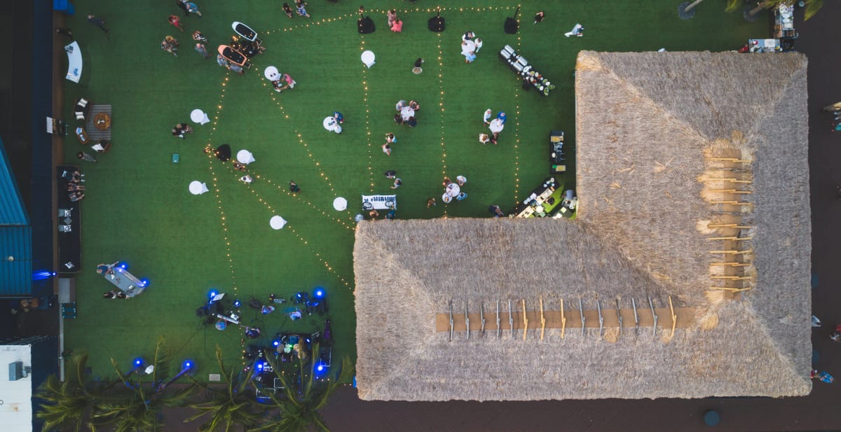 aerial view of cocktail hour